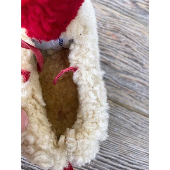Vintage 1950s child wool Fuzzy Duck Slippers With Clicker Beak - Picture 7 of 16